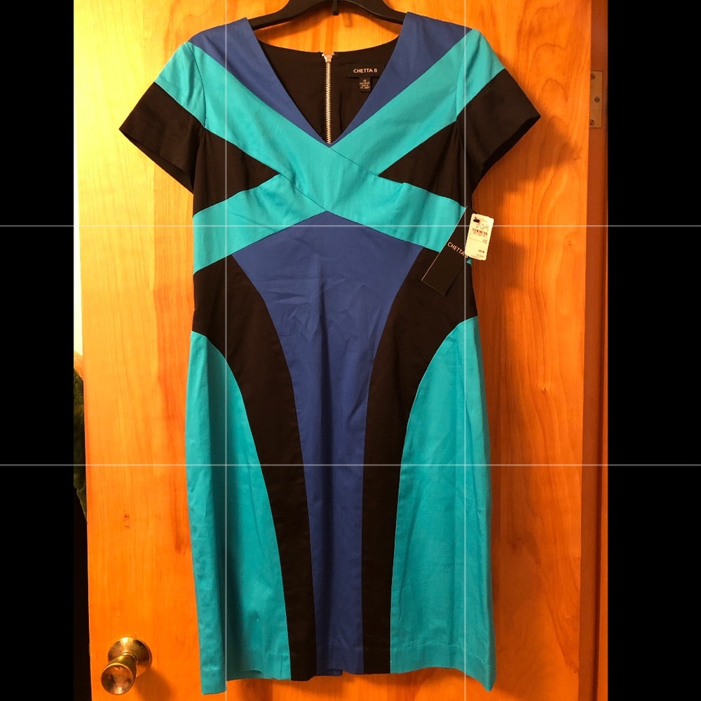 CHETTA B Colorblock Dress (NWT)